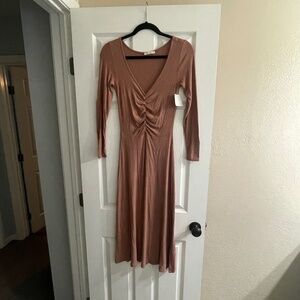 Lovestitch Kelly Ribbed Ruched Midi Dress - NWOT